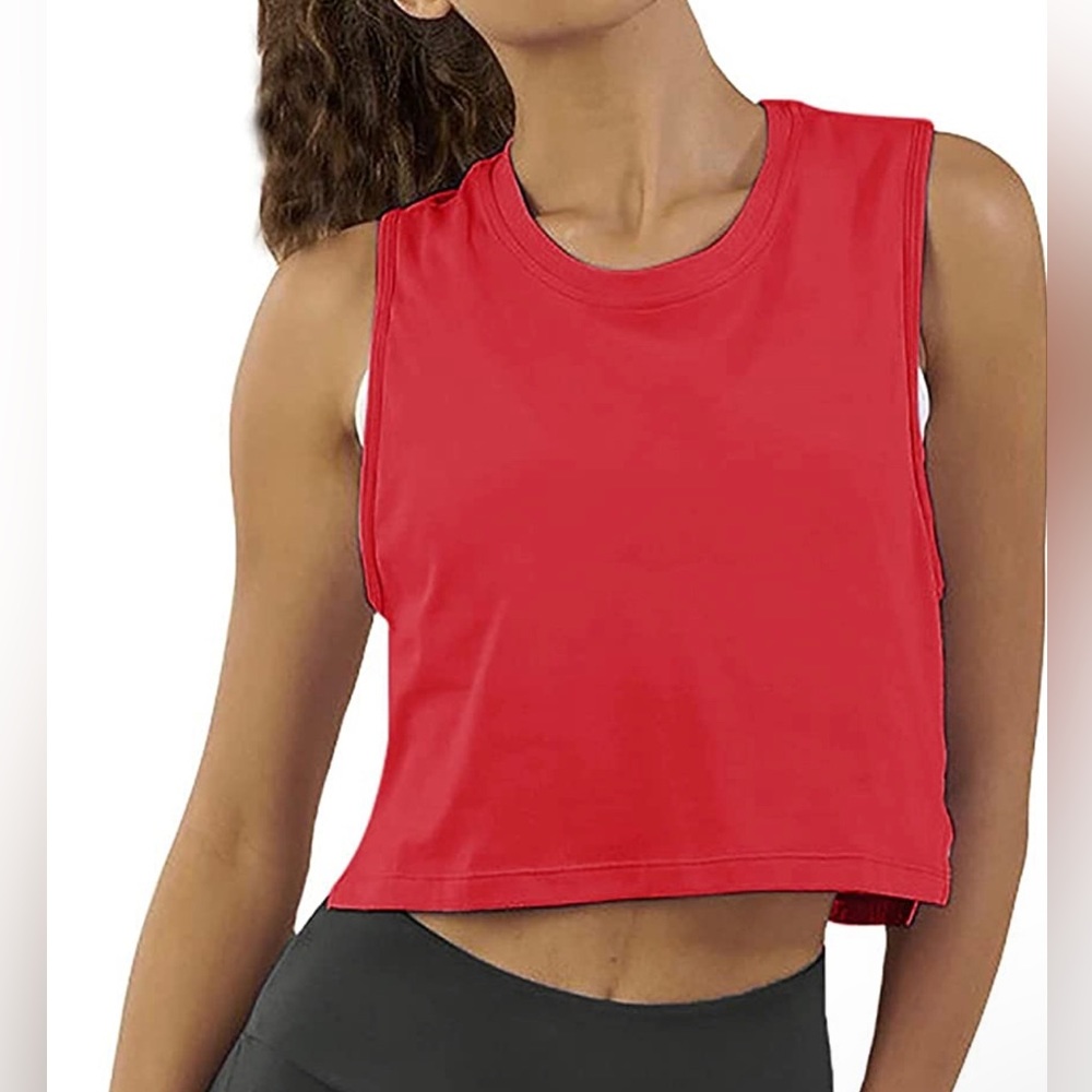 Red Mesh Back Muscle Tank Top